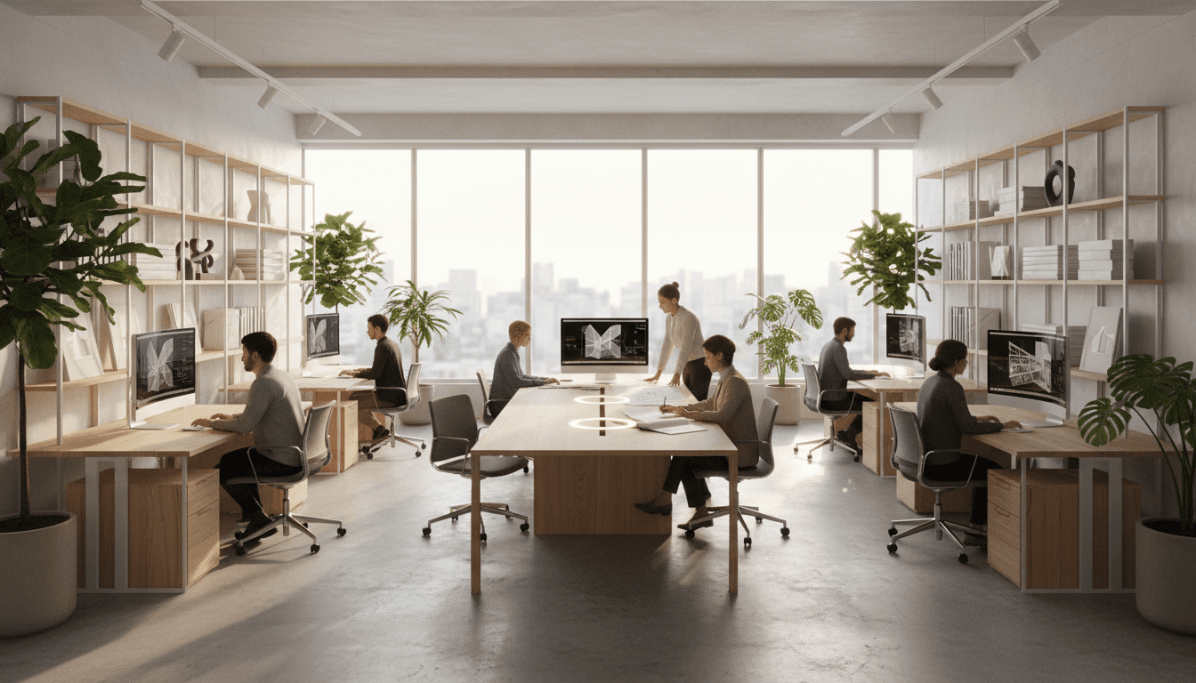 Modern creative studio workspace